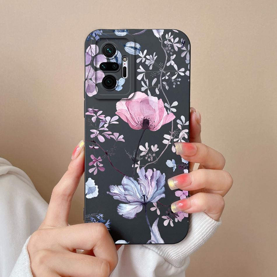 For Redmi Note 10 Pro Max Phone Case Cat Liquid Silicone Full Coverage Anti Drop Funda For Xiaomi Redmi Note 10Pro Max Bumper