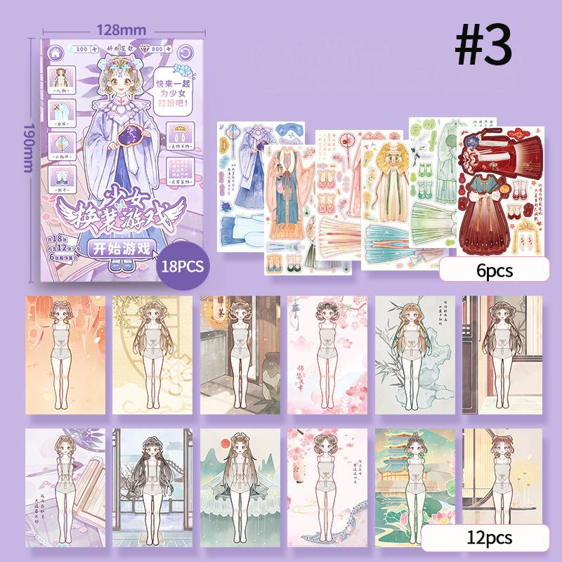 Dress Up Sticker Book Princess Makeup Stickers Girl Toy Clothing Matching Cartoon Handmade Diy Book Diary Decorative Gifts