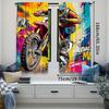 2Pcs Dirt Bike Curtain Teens Men Motorcycle Curtain Colorful Curtain Motocross Rider Motorcyclist Curtain Modern Art Room Decor