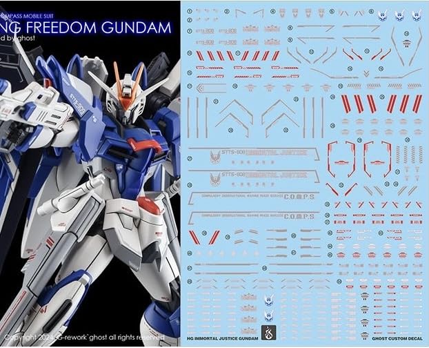 

HG Rising Freedom HG RG MG PG RE HiRM Robot Plastic Model Water Transfer Decals (For 1/144 Gundam) [Used] серый