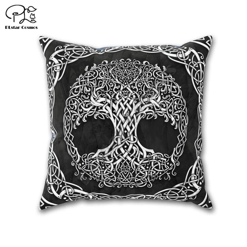 Witch Throw Pillow, Decorative Accent Cushion, Tree of Life, Wicca Room Decor, Witchy Art, Celtic