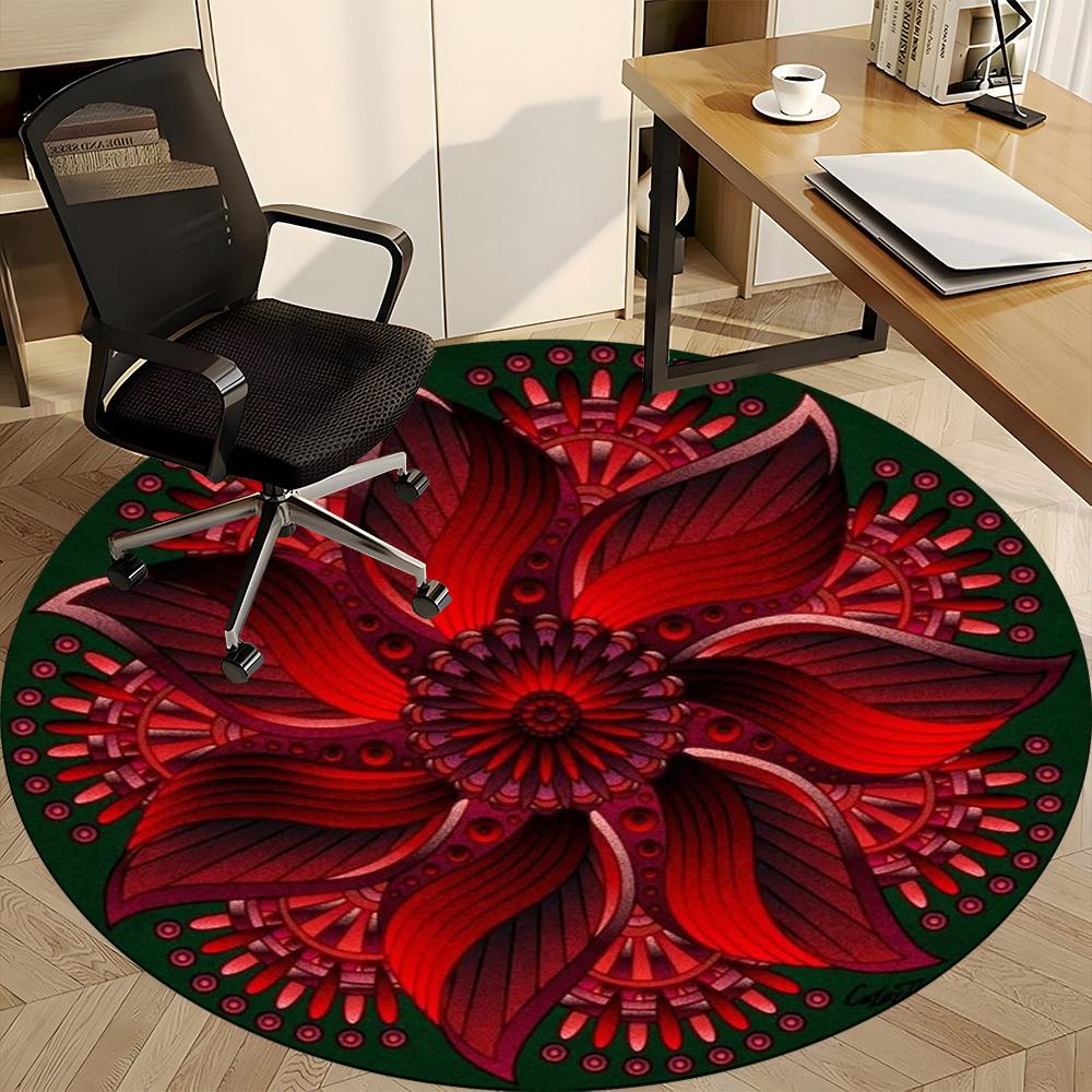 1 Stück Blumiges Mandala Stuhlteppich für das Büro, Weiche Flanell-Überwurfmatte, Perfekt für Büro, Feiertagsparty Dekoration Wahl yy251113162