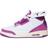 New Air Jordan 3 Anti Slip Wear Resistant Low Top Children's Basketball Shoes White/Purple Teenagers HQ0784-100
