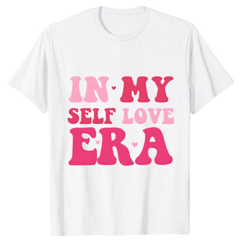 Funny Valentine Printed Couple's Versatile Casual Top Fashion High Street T-Shirts Women’s