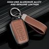 for Toyota Key Fob Cover with Keychain,  Aluminum Alloy and Leather Protection Key Case for 2018- Camry RAV4 Highlander Avalon C-HR Prius Corolla