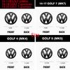 1set Black Hollow out style Car Front Grill Badge Emblem SS15 Stickers Car Logo Accessories For VW Golf 4 5 8(MK8) 7(MK7) sportvan