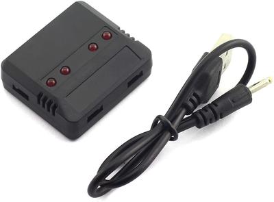 Universal USB 1-to-4 Battery Charger – Compatible with Hubsan, Wltoys, UDI, JXD, Syma, Holy Stone – 3.7V LiPo
