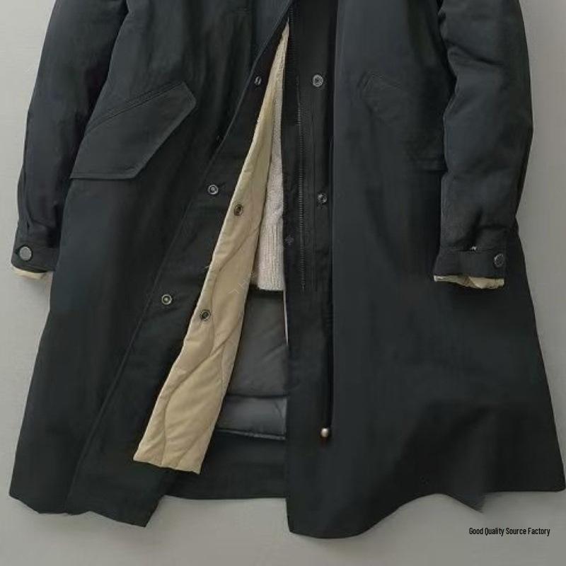 Men's Mid-Length Winter Retro Stand Collar Cotton Coat