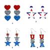 Modern Striped Heart Star Letters Earrings Comfortable Acrylic Jewelry Fashion Ear Accessories For Sensitive Ears