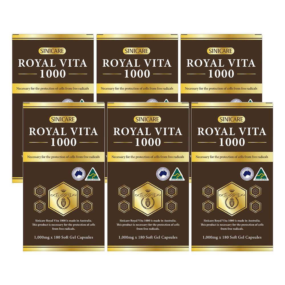 Sinicare Active Royal Vita 1000 Vitamin E Royal Jelly 180 Capsules 6 pcs