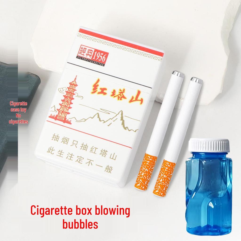 Bubble Blowing Cigarette Case Prank Toy - Adult Stress Relief & Quit Smoking Aid