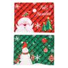 Festive Christmas Placemats With Santa And Snowflakes Red Green Checkered Design For Holiday Celebrations