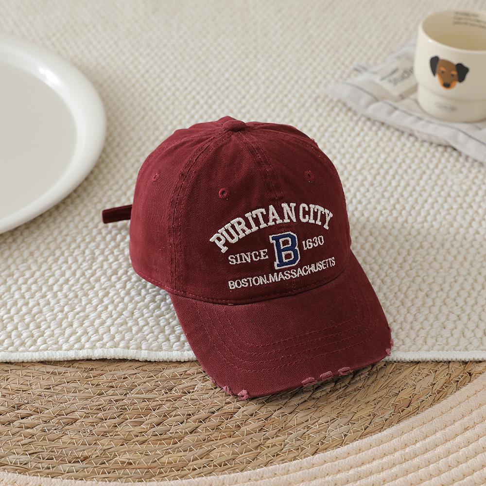 2026 Spring/Autumn Kids' Retro Embroidered Baseball Cap - Korean Style Duckbill Sun Protection Hat for Boys & Girls