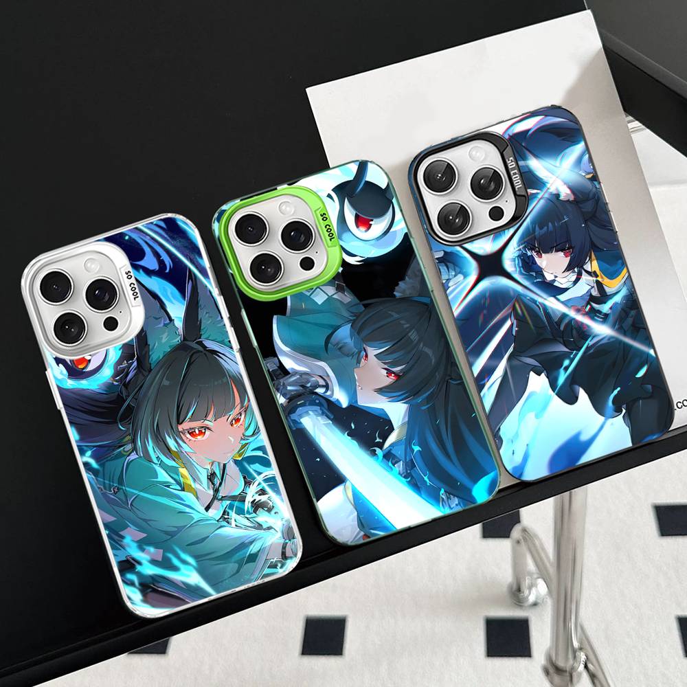 Hoshimi Miyabi ZZZ Phone Case For IPhone 17 16 15 14 13 12 11 Pro Max Plus Color Silver Cover