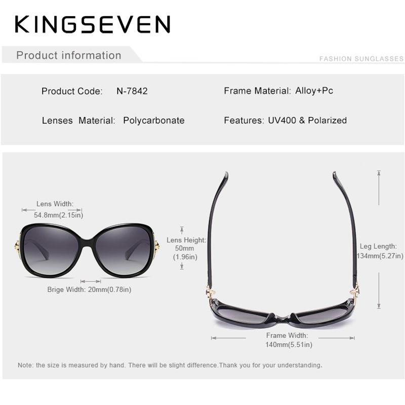 Kingseven Luxusní brýle Polarized Retro Big Frame Lady Brand Designer Sluneční brýle