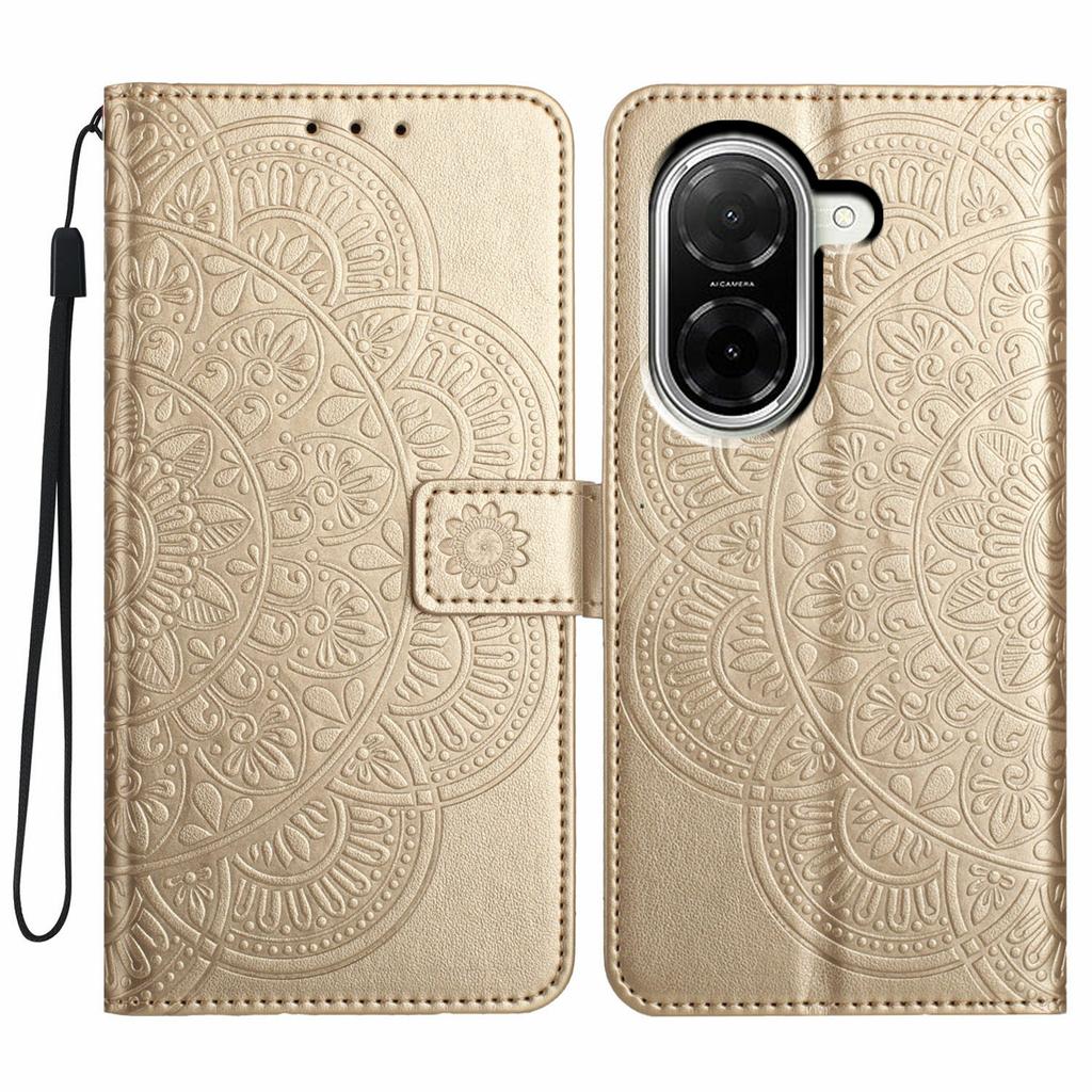 For Xiaomi Redmi A5 NFC (173.45mm) Leather Case with Card Slots Mandala Pattern Phone Cover Stand