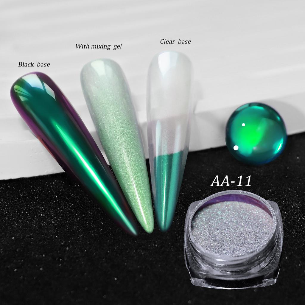 Candy Colored Magic Mirror Powder For Nails Chameleon Glitter High-Light Iridescent Diamond Holographic Rainbow Eyeshadow Dust