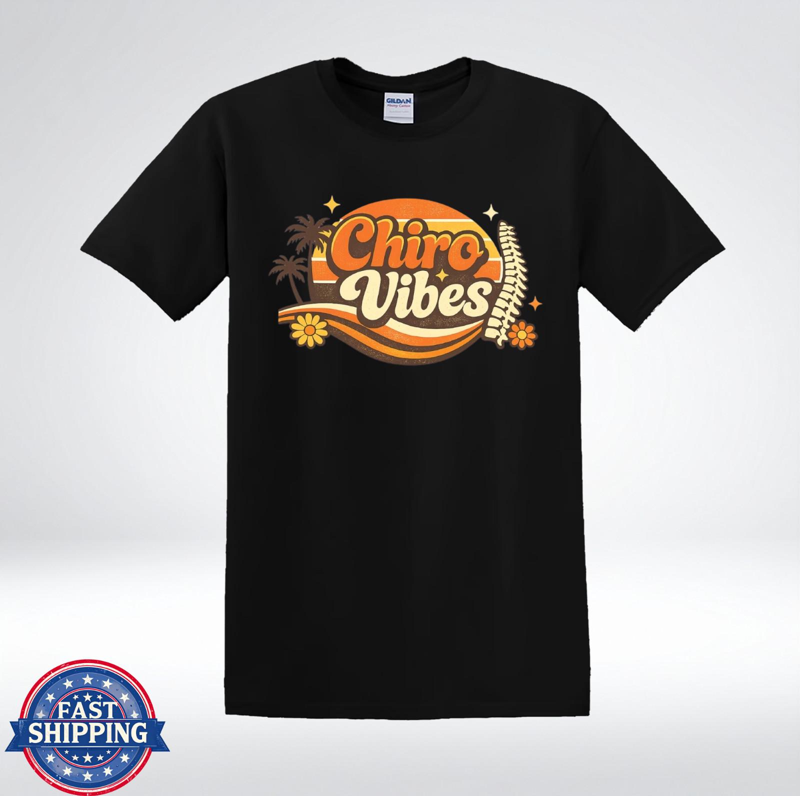 Chiro Vibes Shirt Chiropractor Retro Sunset Spine Graphic T-Shirt XXXL