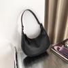 PU Leather Retro Underarm Bag Vintage Women's Armpit Bag Korean Half Moon Shoulder Bag  Party
