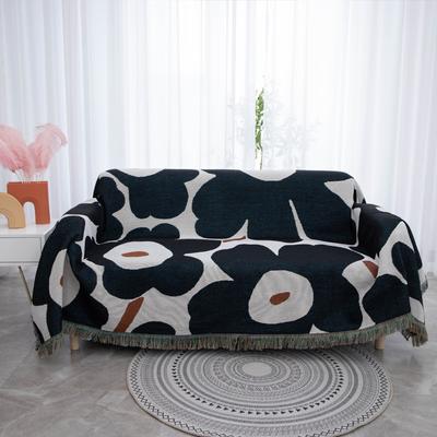 Simple Sofa Towel Black-and-white Poppy Sunflower Homestay Decorative Blanket Fabric Lawn Tent Carpet Mat Cloth