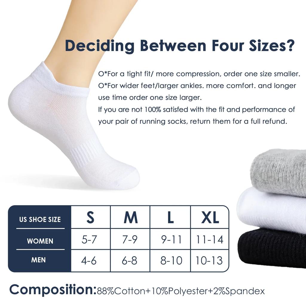 6 Pairs Ankle Socks Womens and Mens Couple Student Cotton Ear New Plus Size Mesh Athletic Sports Running Solid Color Boat Socks