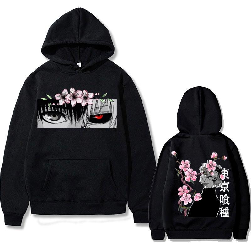 Japanese Anime Ken Kaneki Tokyo Ghoul Hoodies Men Women Manga Hooded Sweatshirt Fashion Oversized Hoodie Pullover Streetwear