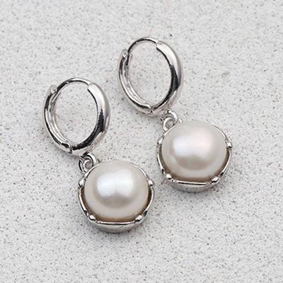 [Aslit] Pearl Drop Earrings One-Touch Silver 925 Wedding Bridal Jewelry