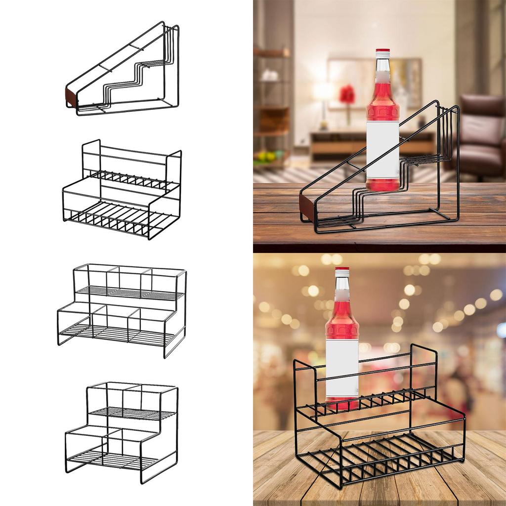 Coffee Syrup Rack Coffee Bar Accessories Easy to Clean Easy to Install Drink Bottle Holder Bar Organizer Kitchen Storage Rack