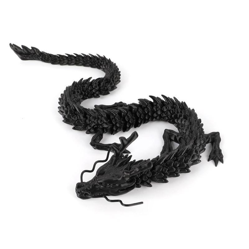 

3D Printed Chinese Dragon Full Body Joints That Can Move Home Furnishings And Decorations Are Worth Collecting Creative Toys Black