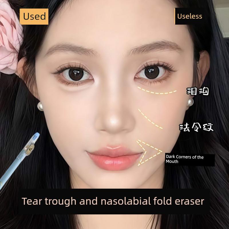Precision Concealer Pen to Cover Tear Troughs, Nasolabial Folds, Acne Marks, Spots, Wrinkles, Eye Bags, Dark Circles, Delicate and Natural-Looking,