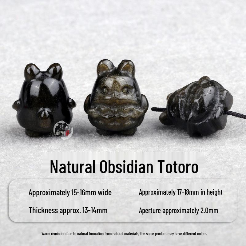 Natural Obsidian Carved Beads: Lion, Fox, Peach, Cat, Bear - DIY Jewelry Accessories