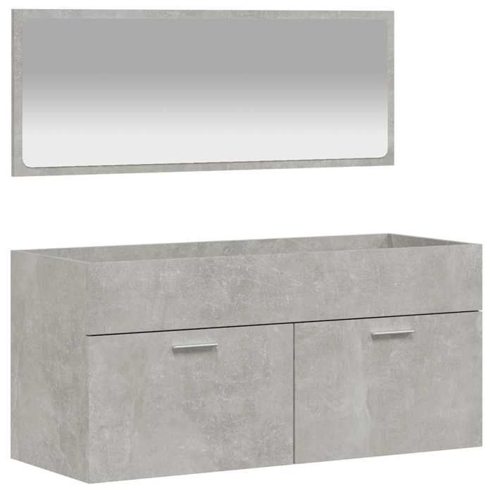 VidaXL Armoire de bain avec miroir gris béton bois d'ingénierie 833887