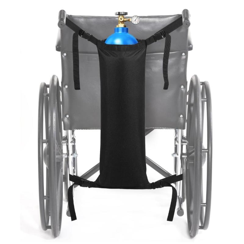 Adjustable Wheelchair Oxygen Tanks Storage Bag With Multiple Pockets Reinforced Base Foldable Designs