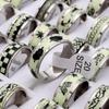 10Pcs Luminous Mixed Rings Stainless Steel Luminous Rings Couple Rings