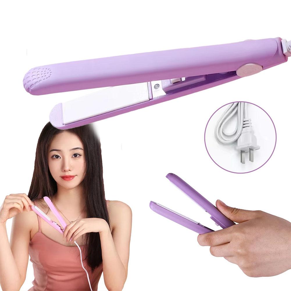 Hair Straightener Curling 2 in 1 Multi-function Styling Tool Quick Heating Ceramic Plate Non-damaging Design Bangs Clip