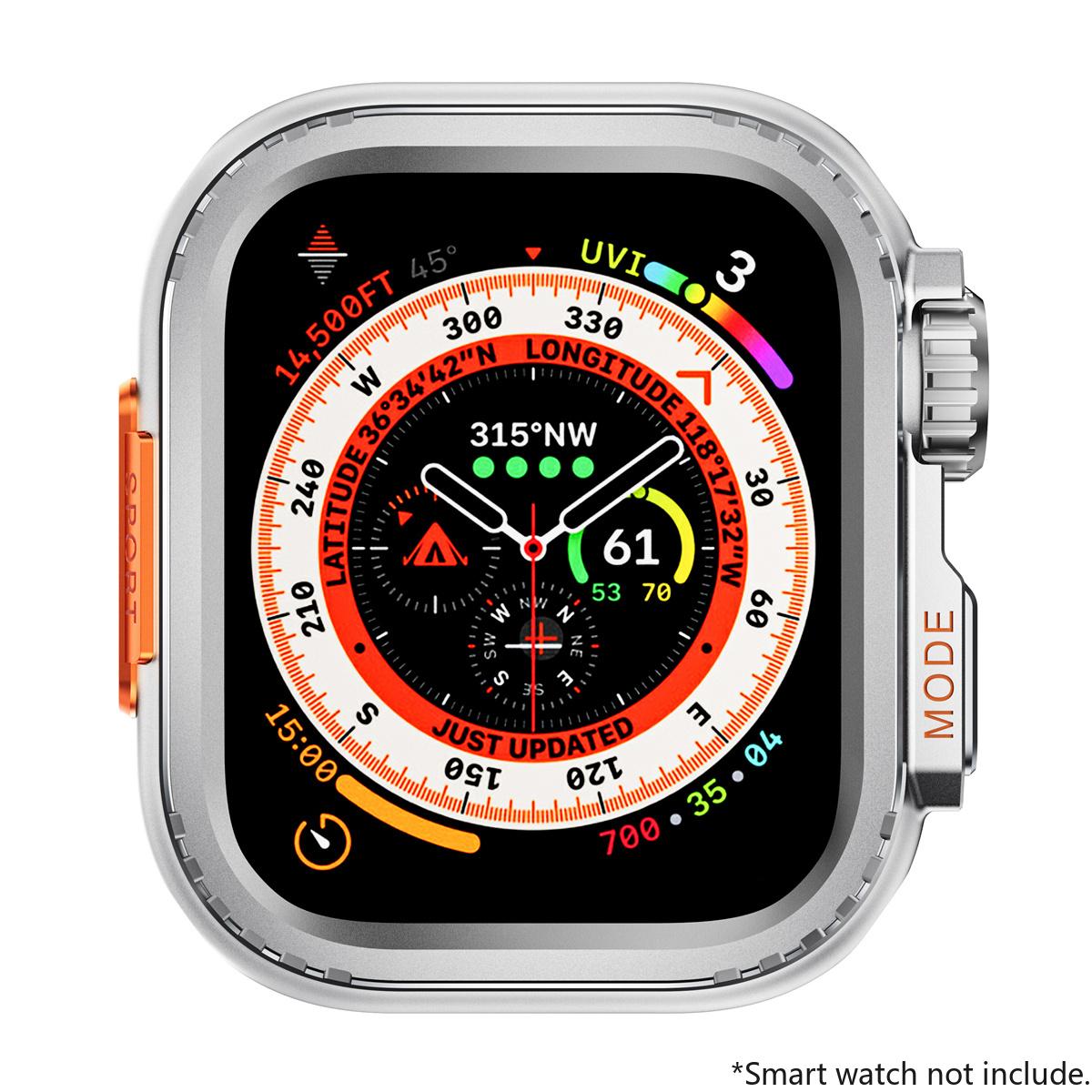 

Металлический бампер-чехол для Apple Watch 45 мм 44 мм Защитная рамка-крышка для iWatch Серии 11 10 9 8 7 6 5 4 SE Превратить в Ultra 2 49 мм 44mm-Series 6 5 4SE серебряный