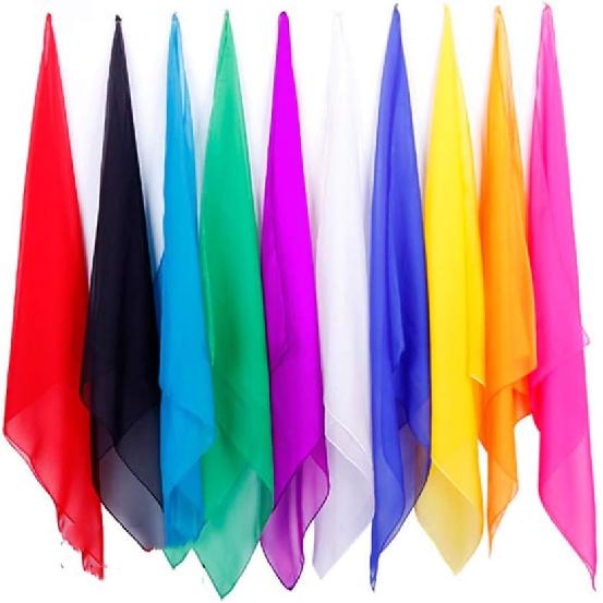 ZQION Magic Silk Handkerchief Magician Juggling Scarves Magic Tricks Stage Props Colorful Silk Scarf Classic Toys Accessories,5PCS (15 * 15CM)