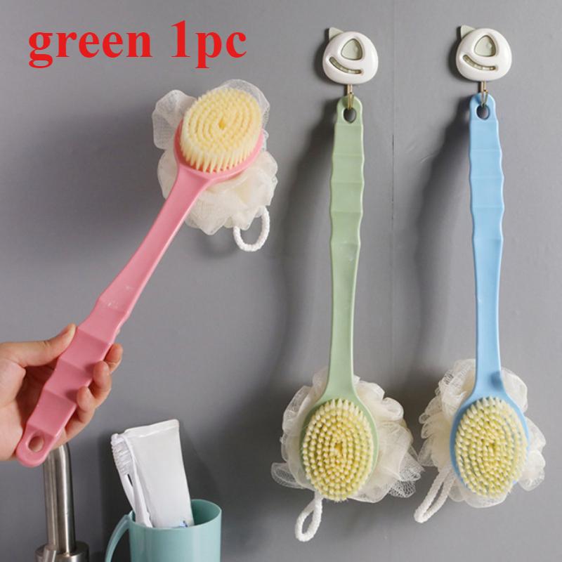

1 double-sided mud long handle soft hair bath brush rub back massage exfoliation two-in-one bath bath ball brush