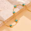 Stainless Steel Round Turquoise Necklace Bracelet Earrings Suit for Womens Jewelry Set
