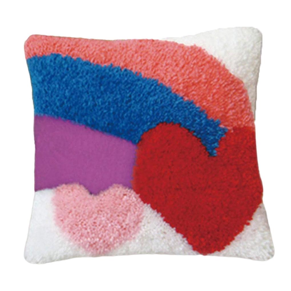 Knit DIY Rainbow Pattern Cushion Making Kits Enjoy DIY Fun With Latch Hook Kits DIY Pillowcase