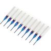 10pcs Tungsten Nose End Mill Blue Coated Spiral Router Bits Milling Machine Cutter Drill Bit CNC Rotary Burrs Set Tool(0.8mm)