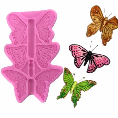 Silikonová forma 1ks Kuchyně ve tvaru tří motýlů Forma na pečení Fondán Nástroje na dort Dekorace na dort