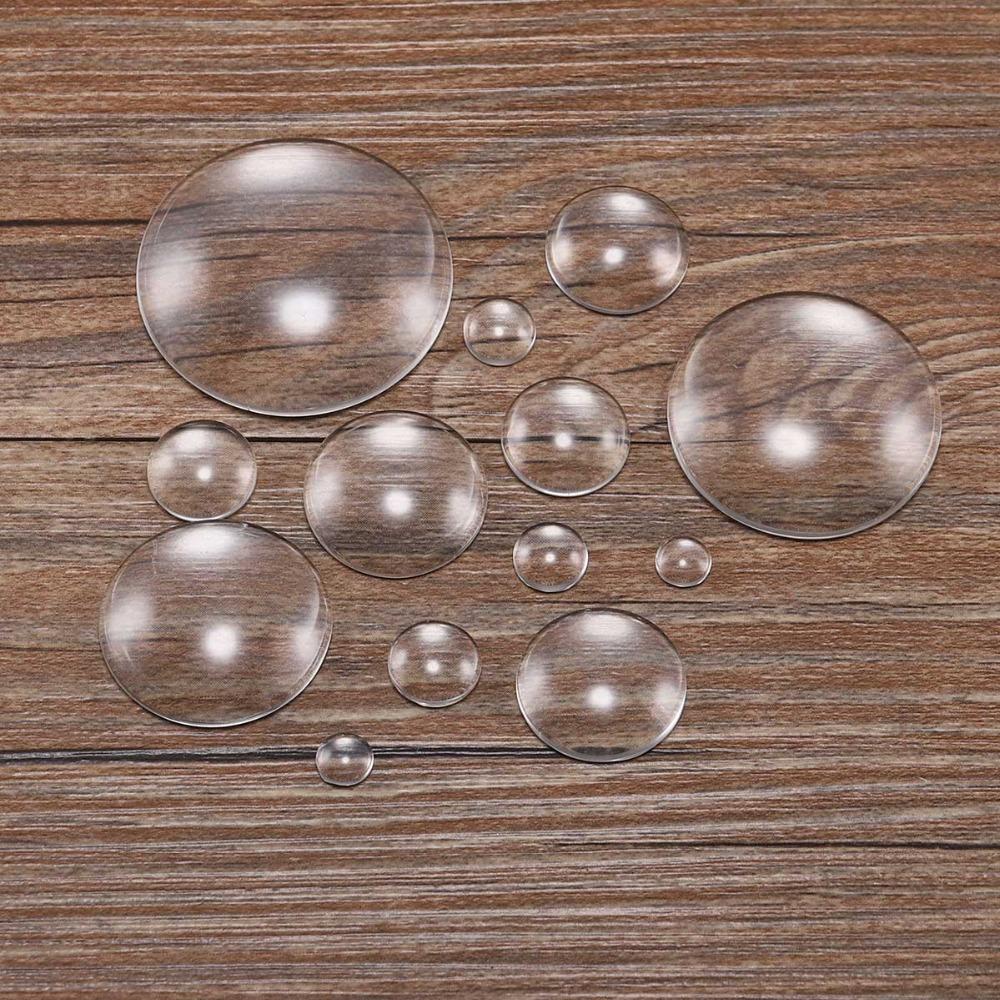 5-50pcs 8 10 12 14 16 18 20 25 30 mm Round Flat Back Clear Glass Cabochon Transparent Cabochon For Diy Jewelry Making Supplies