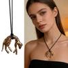 Sophisticated Panther Detail Necklace Enamel Accent Delicate Pendant Clavicle Chain Perfect For Evening Outfits