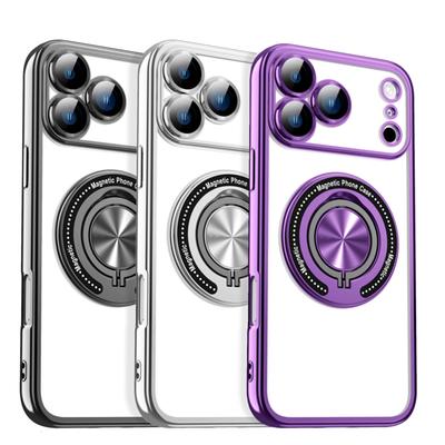 360° Rotation Kickstand Magnetic Stand Phone Case for iPhone 17 Air 16 15 14 Plus 13 12 11 Pro Max 16e Lens Protection Cover