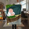 Peter Griffin Fun Printed Flannel Blanket, soft throw for bedroom sofa, washable, fan merchandise, great gift.