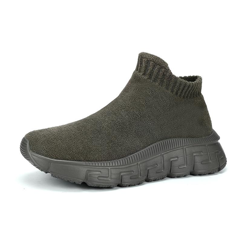 Autumn and winter velvet thick-soled comfortable couple commuter hiking shoes 46 темно-зеленого