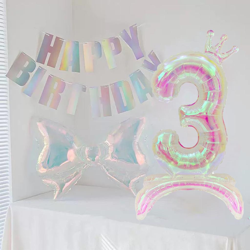 2 digital colorful transparent bow balloons for graduation, wedding, baby shower, anniversary, and birthday party decoration