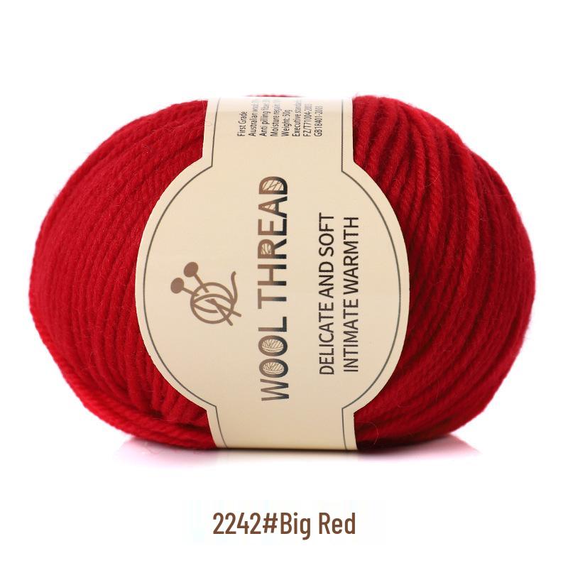 Medium-Thick Cashmere Wool Yarn for Hand-Knitted Baby and Child Scarves and Sweaters, with Knitting Needles.
