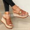 Slippers women's new large size platform wedge shoes fashion wish sandals women